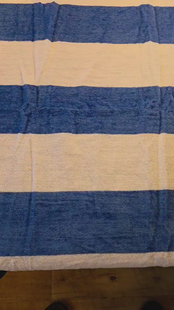 Sun Squad Cabana Stripe Beach Towels - Set of 3, Multicolor (28"x58" Each) - Black/White, Peach/White & Blue/White