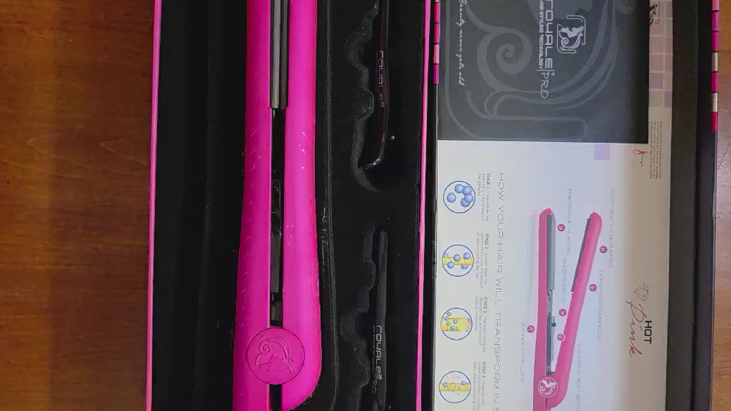 Royale Pro Hair Styling Technology - 100% Ceramic Flat Iron Hair Straightener (Hot Pink)