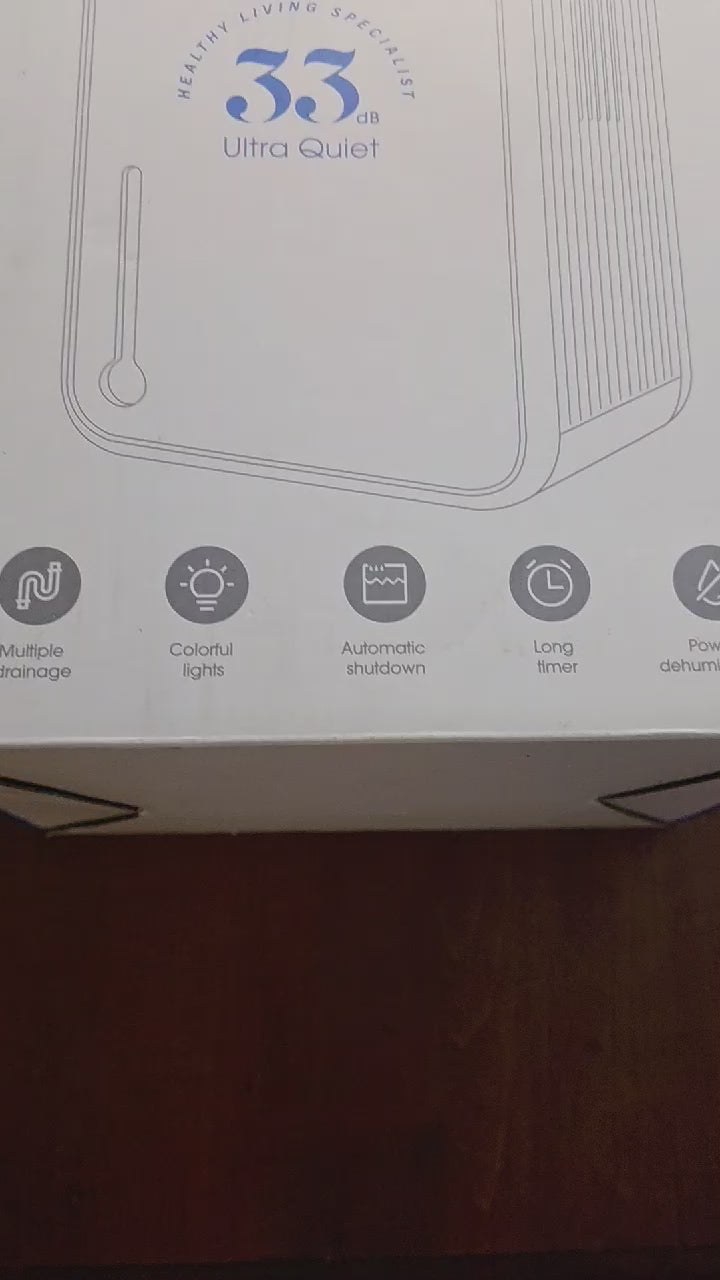 MORELAX Portable Dehumidifier for Small Spaces - 750ml/Day, Ultra-Quiet 33dB with Auto Shut-Off & LED Display (White)