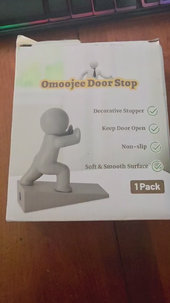 Omoojee Cute Human Figure Door Stopper – Decorative Non-Slip PVC Door Wedge (1 Pack)
