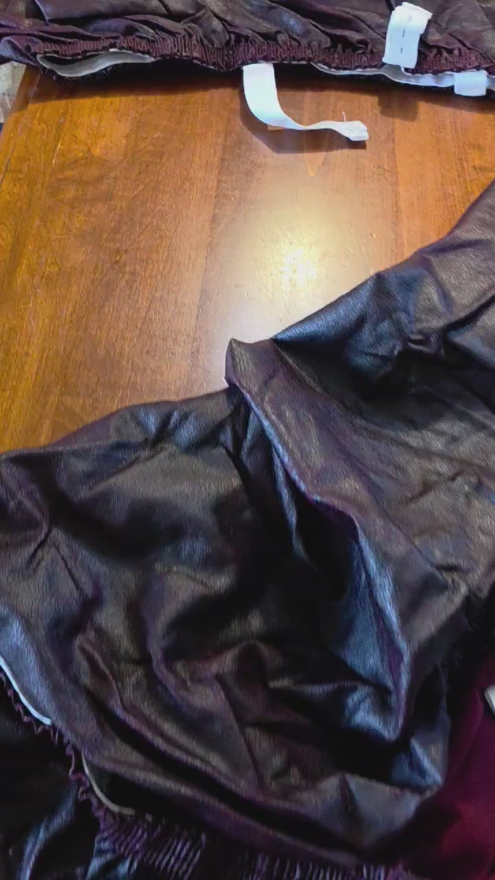 ANARACHON Faux Leather Furniture Cover Set - Dark Brown/Burgundy (Set of 2)