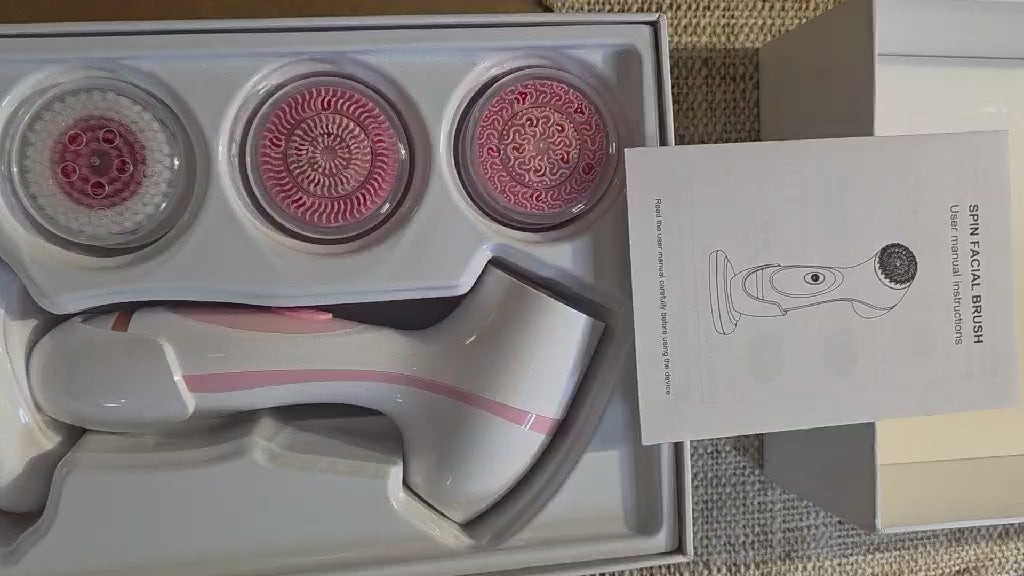 CNAIER 3-in-1 Spin Facial Brush & Exfoliator Set