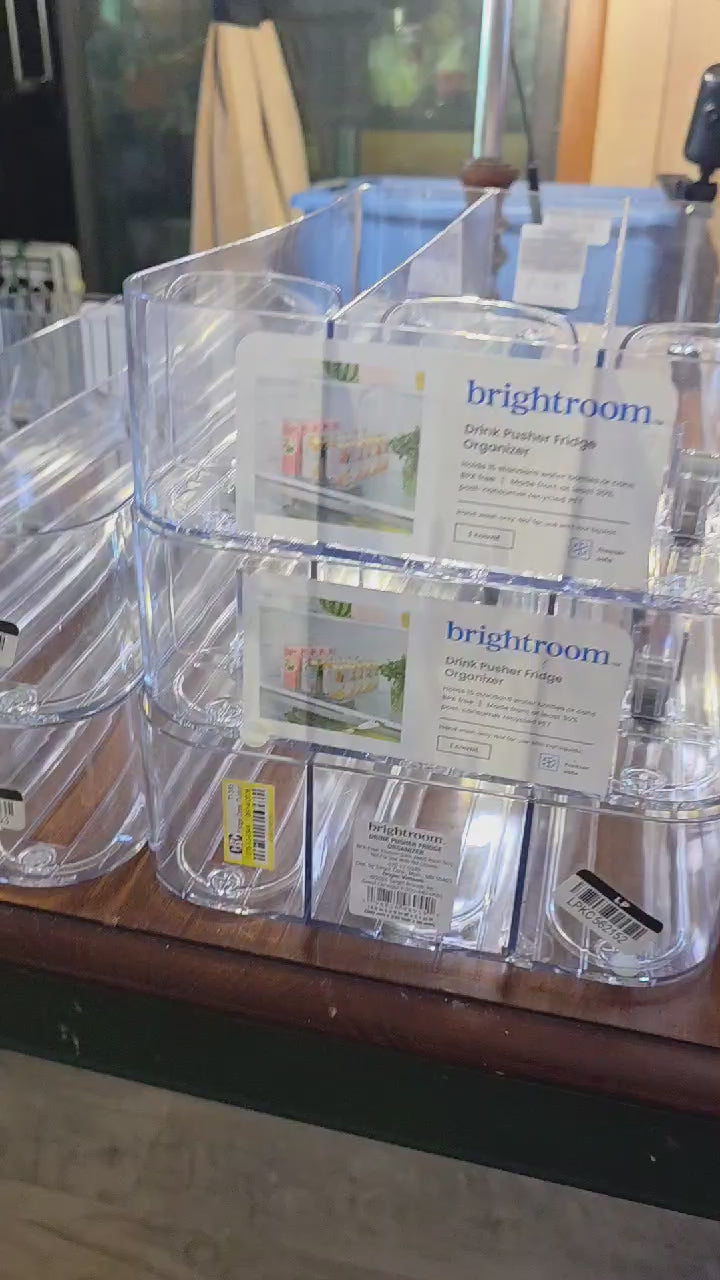 Brightroom Clear Drink Pusher Fridge Organizer