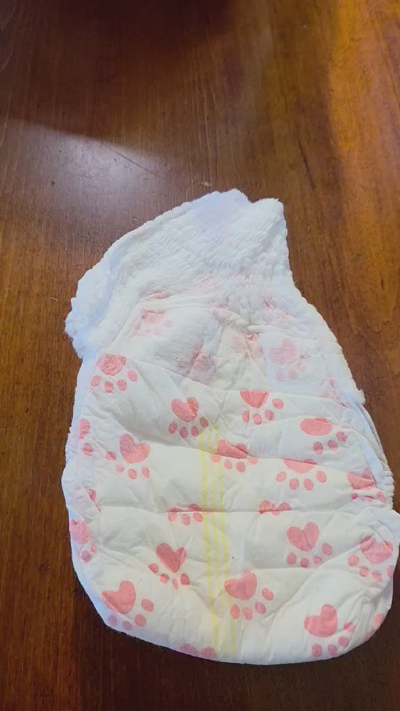 Amareview Disposable Female Dog Diapers - XL, White with Pink Polka Dots (30 Count)
