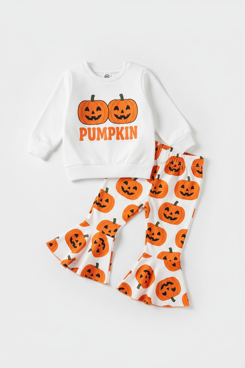 The "Pumpkin Patch" Flare Pants & Sweatshirt Set