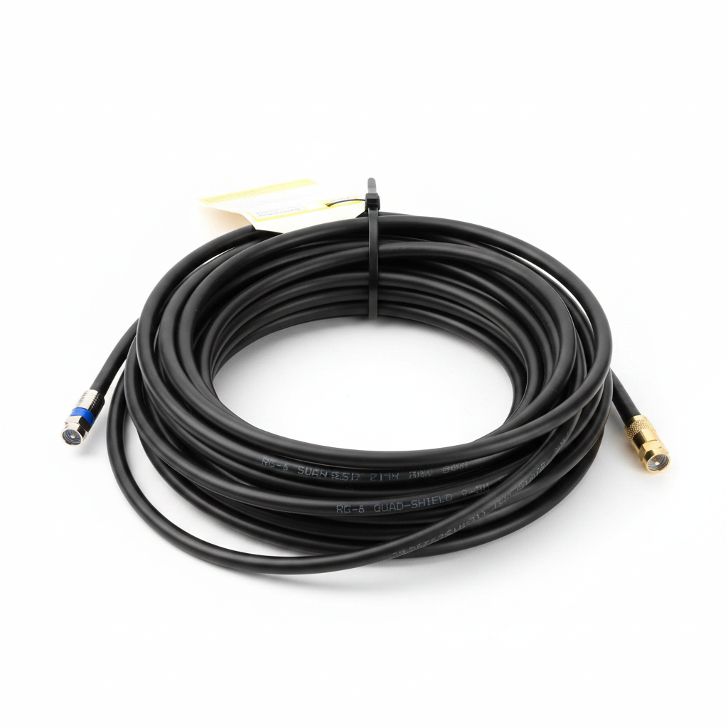 Heavy-Duty RG6 Coaxial Cable - 50 ft (Black)