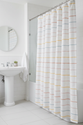 Room Essentials Multicolor Stripe Shower Curtain - White, Yellow & Blush (72"x72")