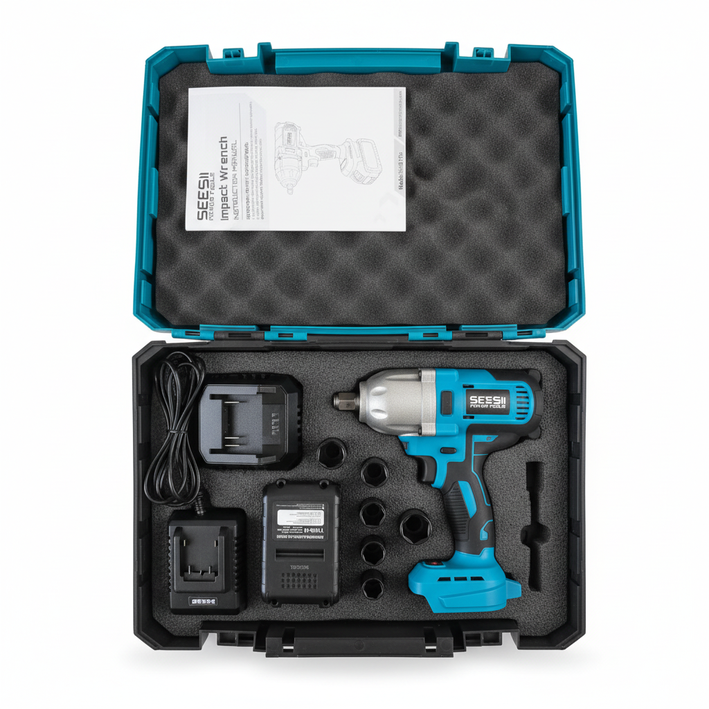 Seesii WH9 Pro Cordless Impact Wrench Kit with Battery, Charger, and Socket Set