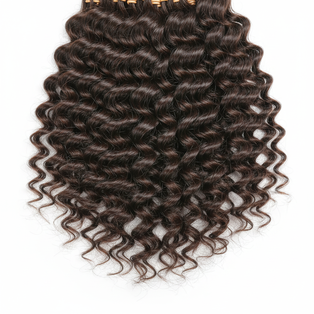 Smartinnov 24" I-Tip 100% Human Hair Extensions - Textured/Curly Dark Hair (50g, 50 Strands)