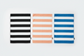 Sun Squad Cabana Stripe Beach Towels - Set of 3, Multicolor (28"x58" Each) - Black/White, Peach/White & Blue/White