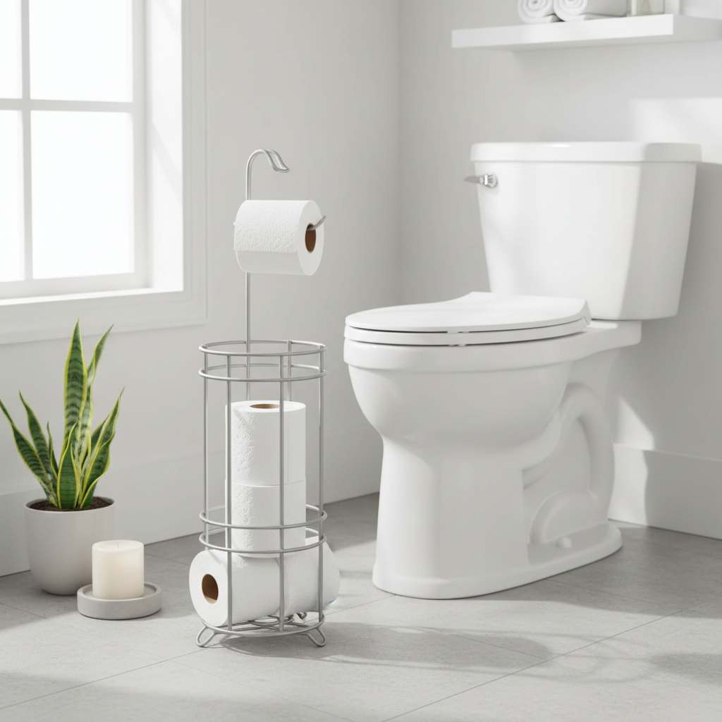 Threshold Bath Tissue Holder with Storage Basket