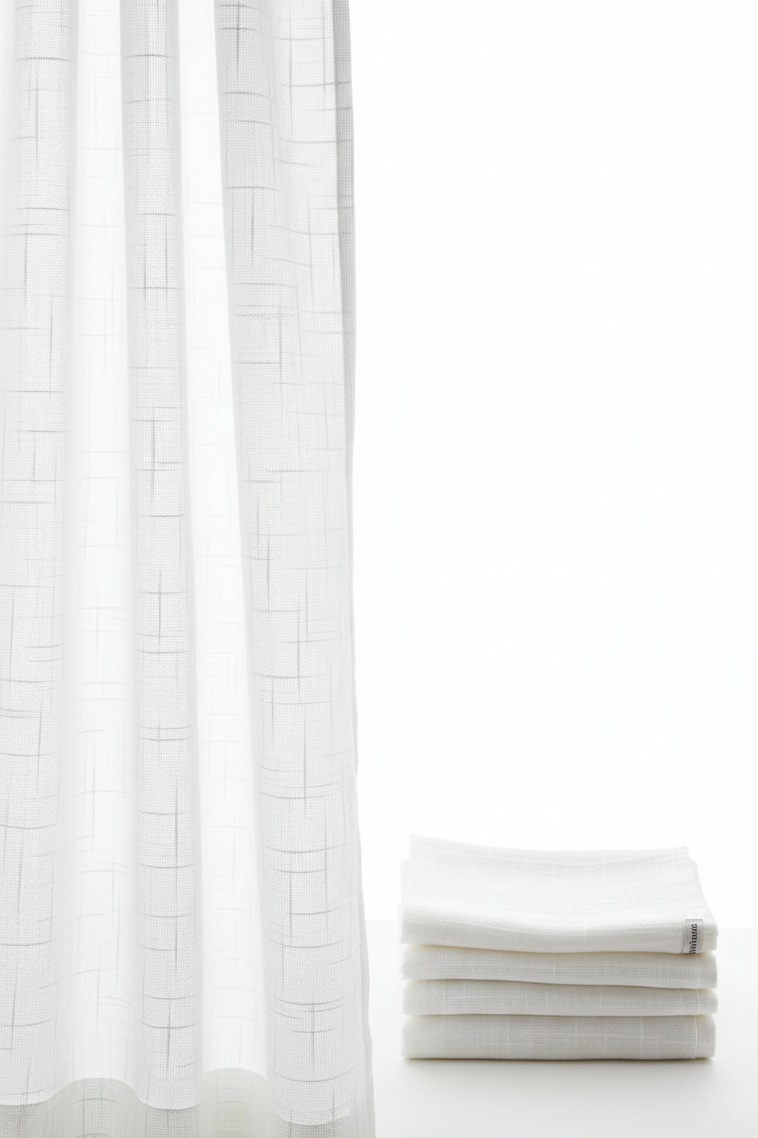 Threshold Textured Sheer Curtain Panel - White Basketweave Open Weave (1 Panel)