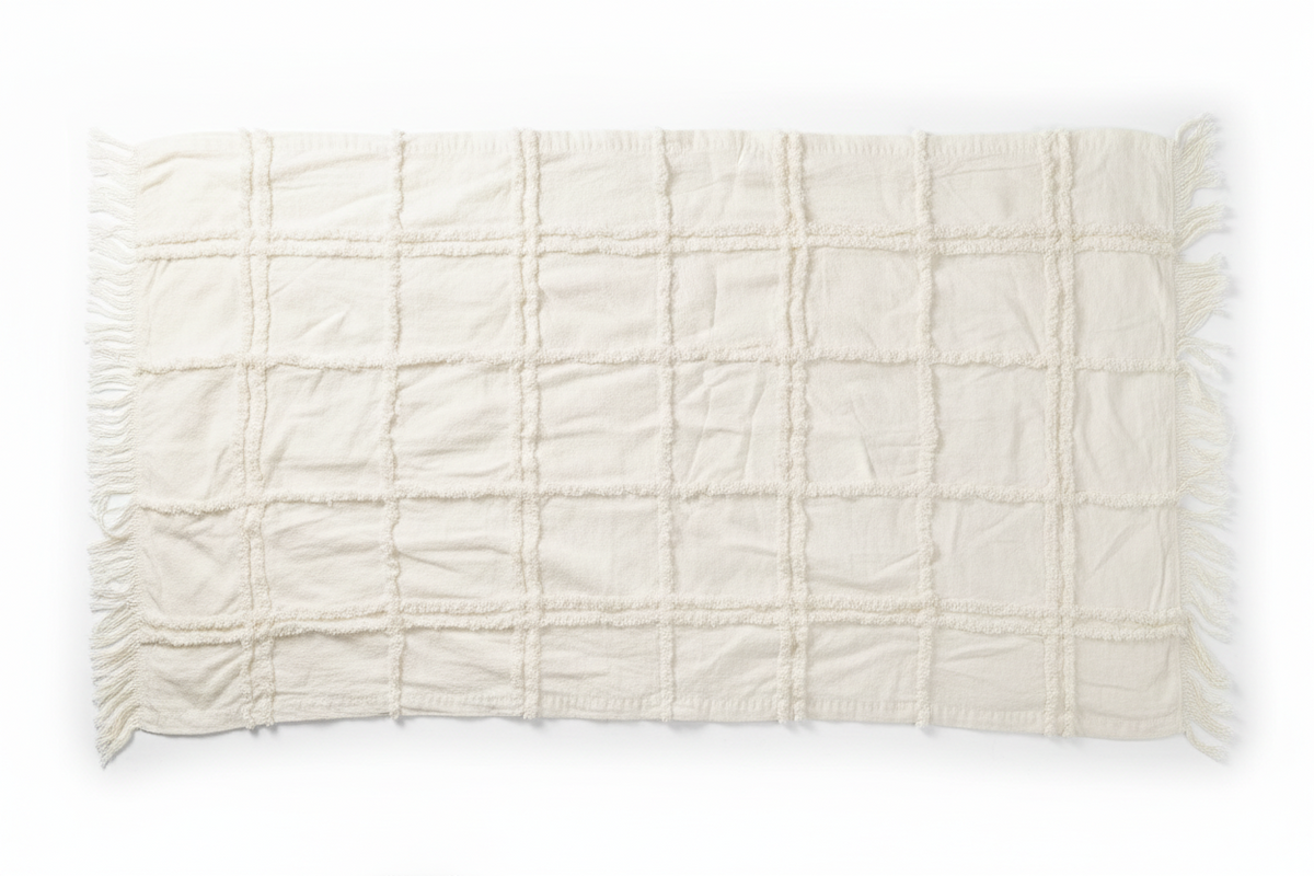 The Textured Tufted Grid Blanket
