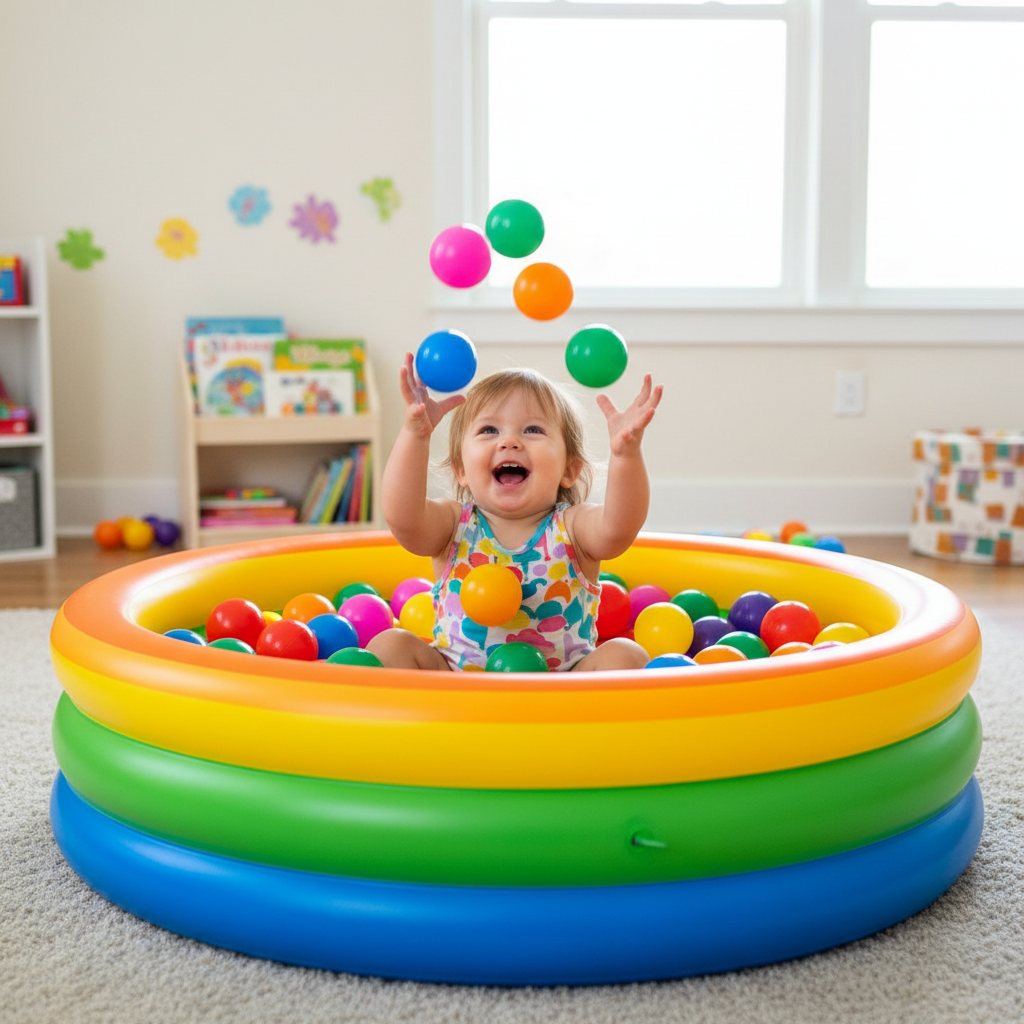 Vibrant Multi-Color Play Balls with Reusable Mesh Storage Bag