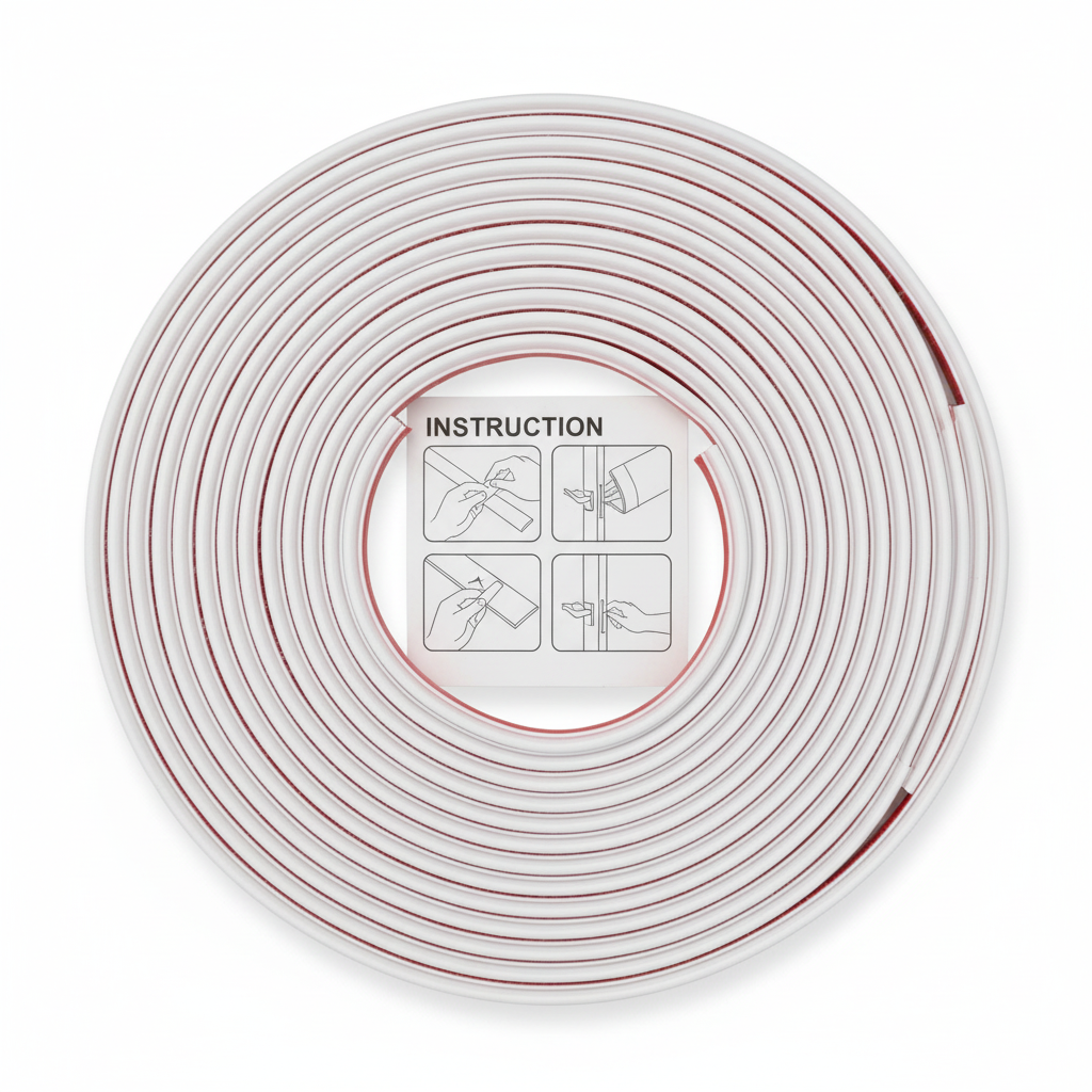 Self-Adhesive Weather Stripping Seal Strip (White)