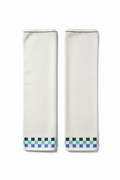 XBER White Terry Hand Towels with Colorful Checkerboard Border - Blue, Teal & Green (13"x29", Set of 2)